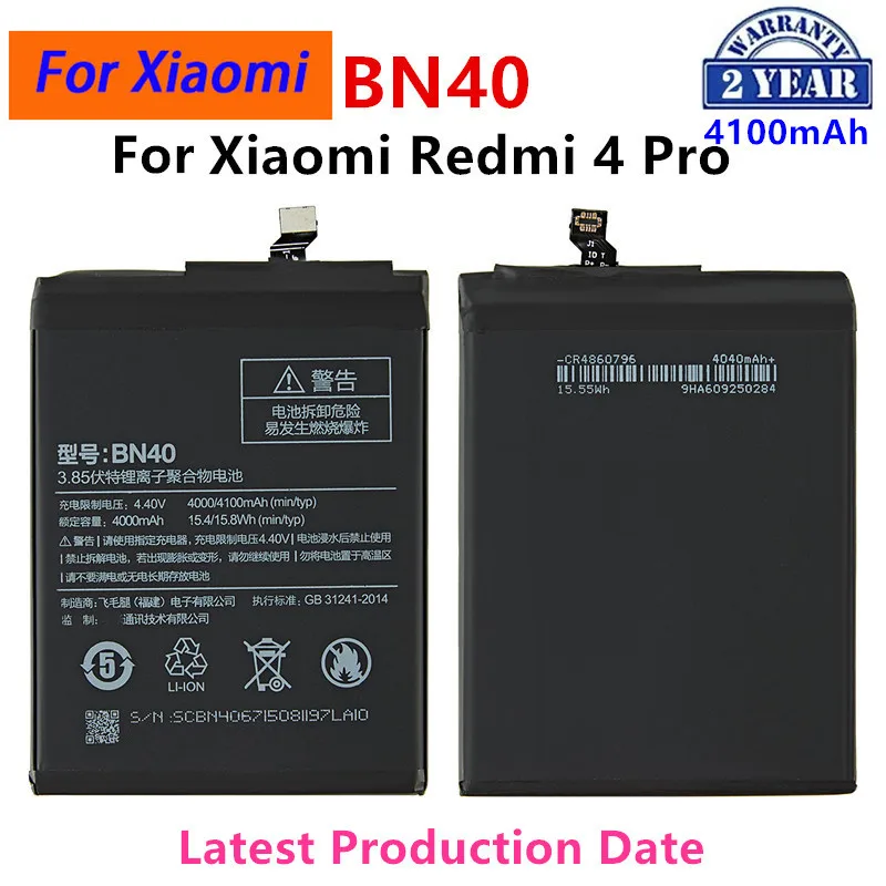 Brand New BN40 4100mAh Battery For Xiaomi Redmi 4 Pro Prime 3G RAM 32G ROM Edition Redrice 4 BN40 Batteries +Tools