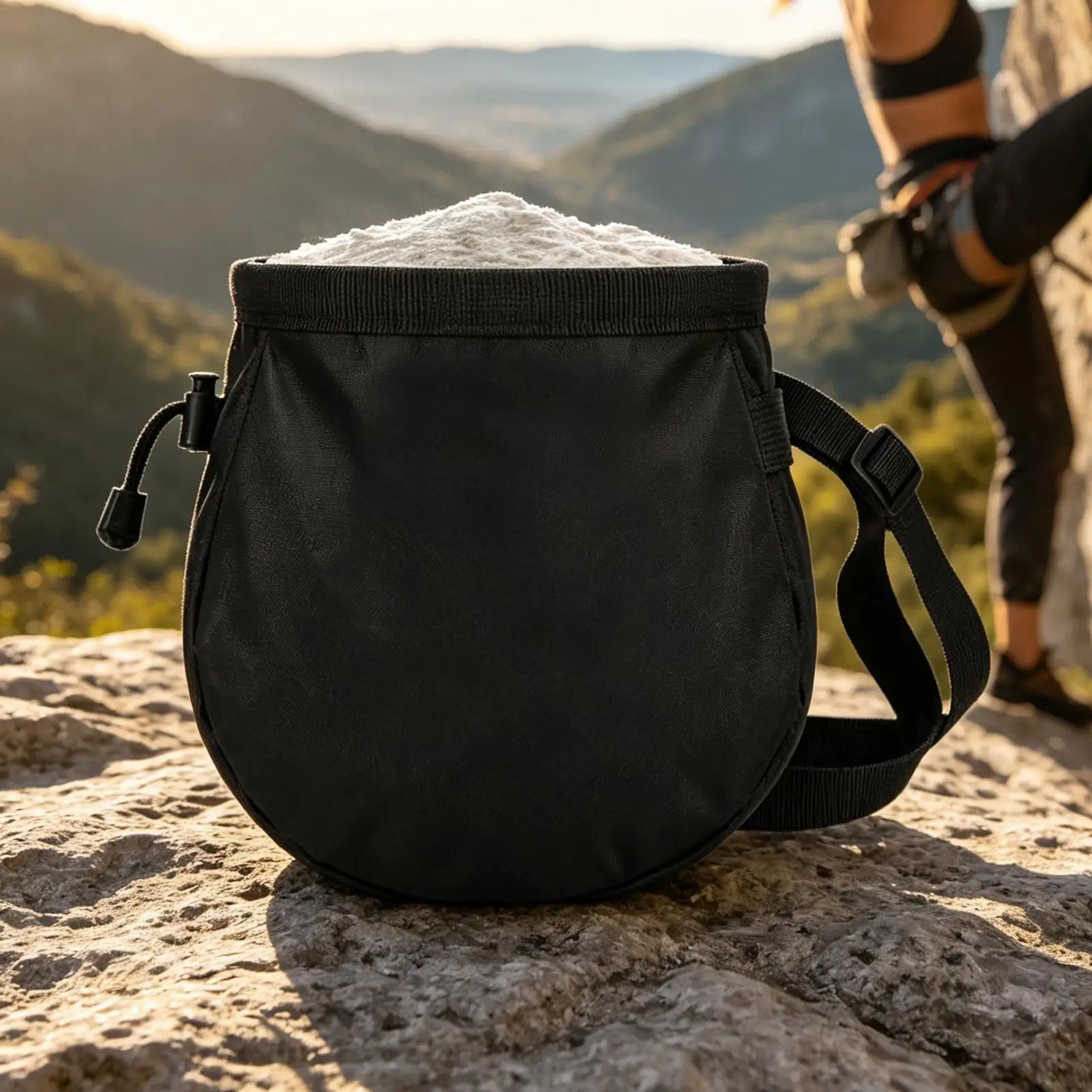 Rock Climbing Chalk Bag with adjustable waistband pocket with built-in drawstring closure for Gymnastics Gym Weightlifting ﻿