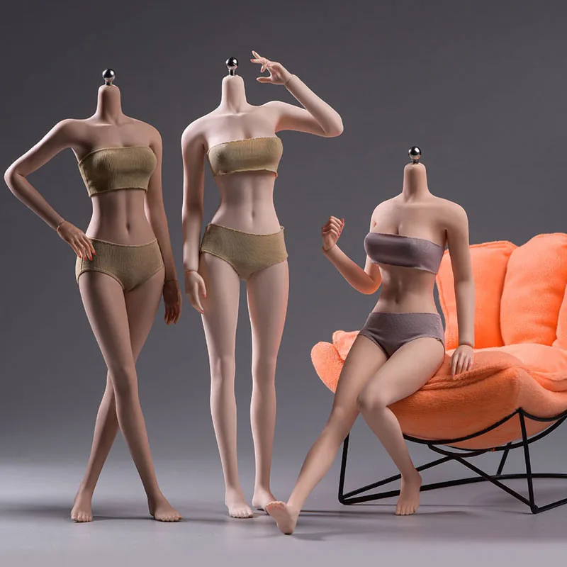 ANT T303 1/6 Scale Female Slender Seamless Body 12'' Makeup Non Detachable Feet Slim Action Figure Pale Normal Suntan Body Model