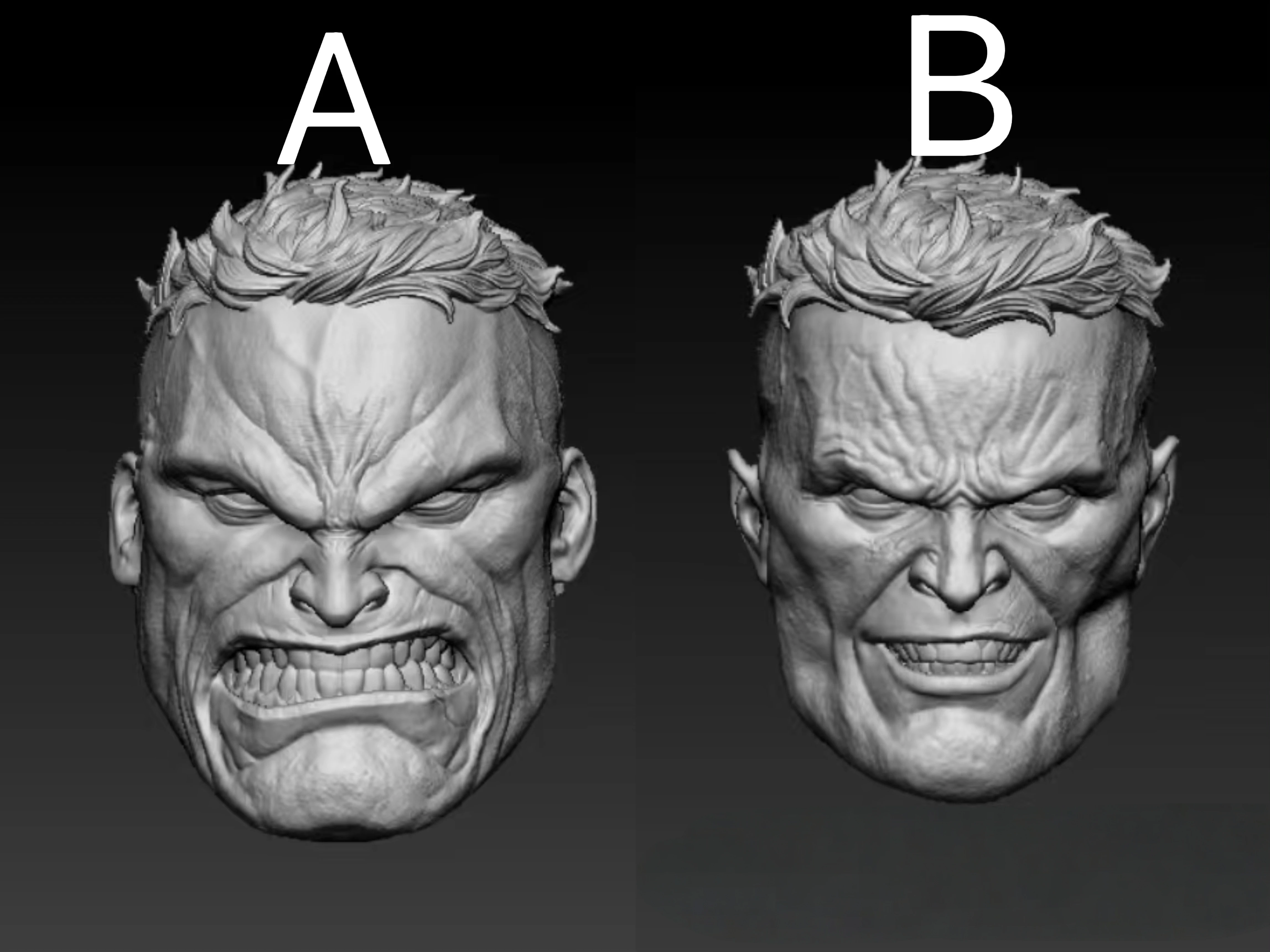

1/12 Scale Unpainted Clone Male Head Sculpt Carved Model Toys