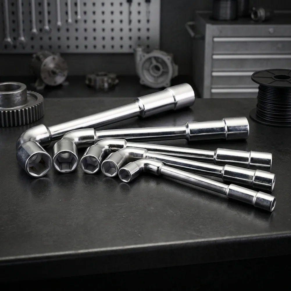 L-Shaped Wrench Set 6 14MM 8 19MM 6 19MM High Strength Chromium Vanadium Steel for Plumbing and Mechanical Work