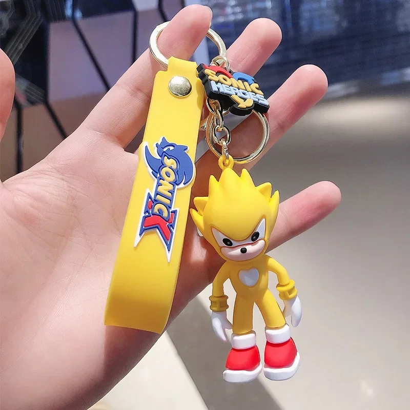 Creative Cartoon PVC Keychain Sony Series Pendant Cute Backpack Doll Keychain Sonic Kid Keychain Holiday Gift