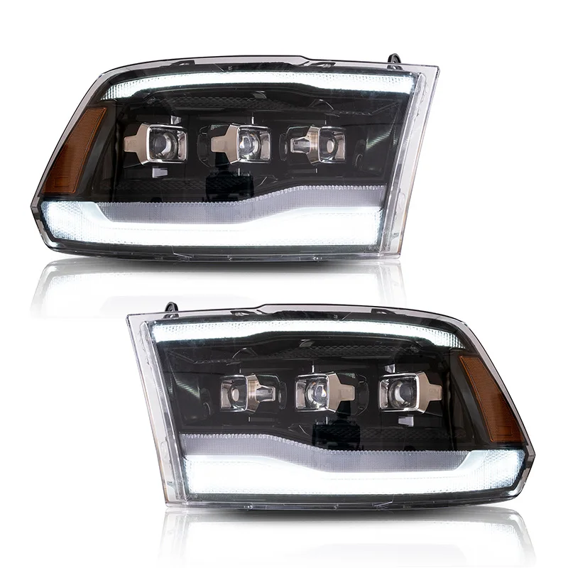 Car LED Headlight Assembly Streamer Turn Signal Daytime Running Light For Dodge RAM 1500 1500 3500 2009-2018 /CLASSIC 2019-2021
