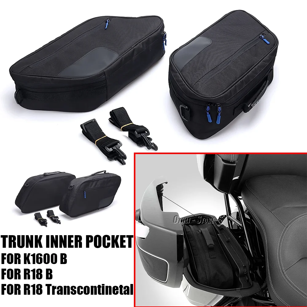 Motorcycle Saddlebag Luggage Liner Tour Pack Soft Tool Saddle Bags Black For BMW K 1600 B K1600B R 18 B R18 Transcontinental