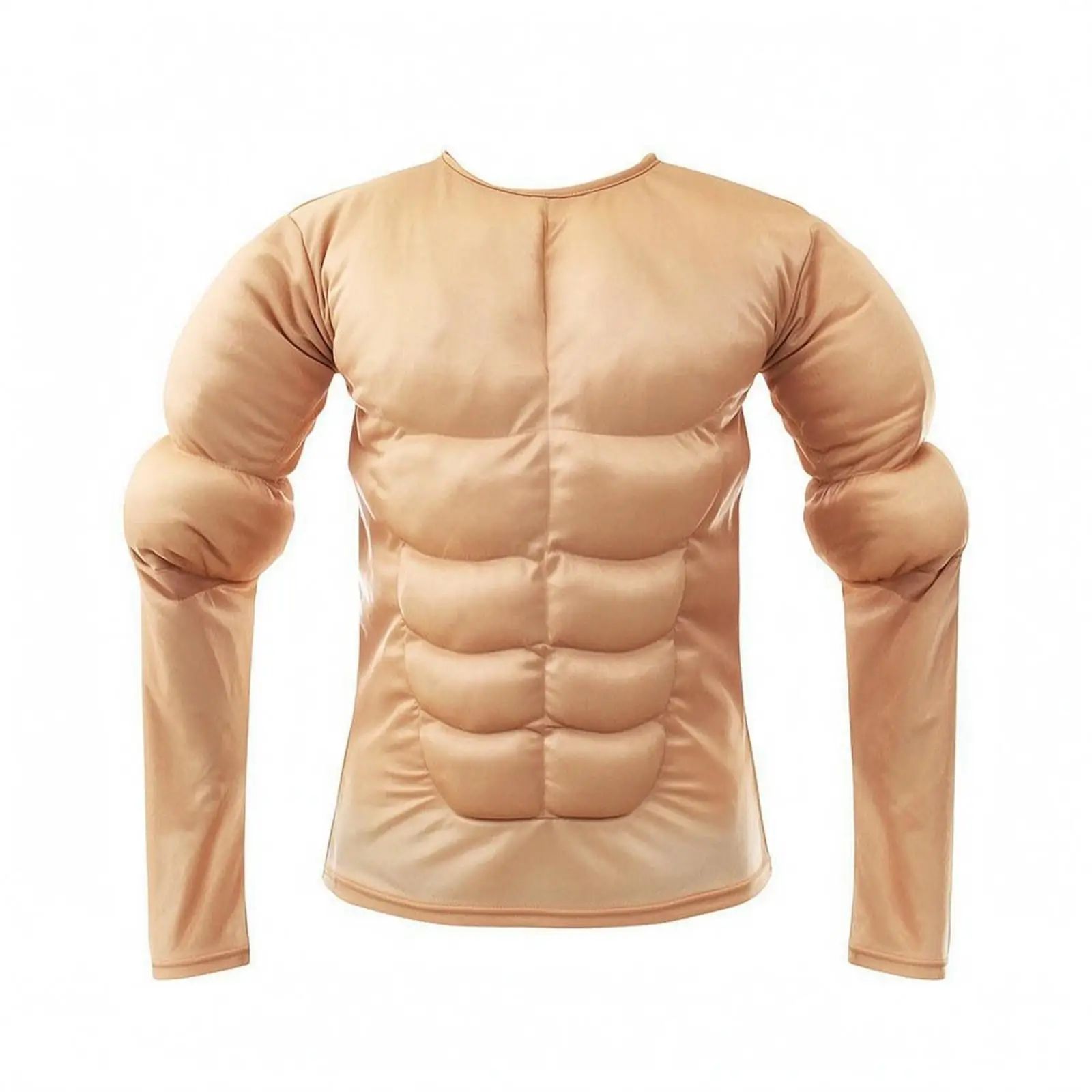 Fake Muscle T-Shirt Long Sleeves Muscle Torso Shirt Realistic for Adults, Performance, Role Play