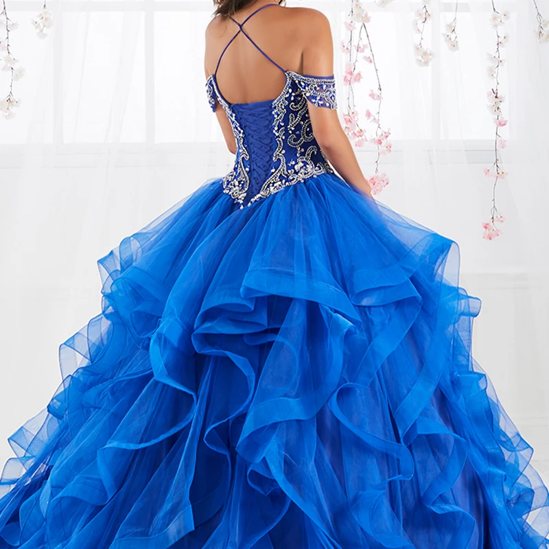 Vestidos De quinceañera con volantes De cristal para niña, Vestidos De Quinceañera De 15 Años, vestido De baile De cumpleaños dulce 16, vestido De noche 2023