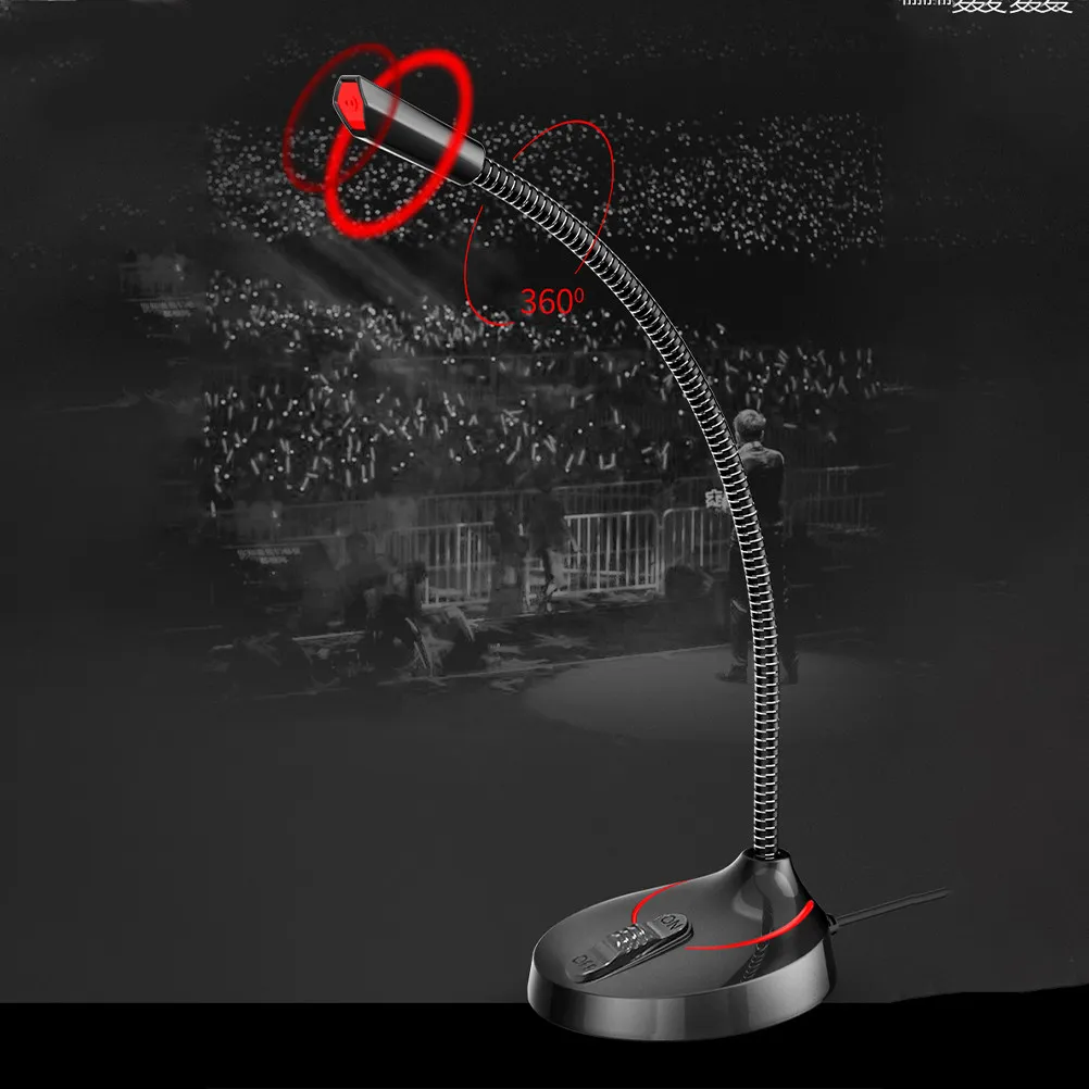 Portable Microphone Desktop Stand Black Round Base Bracket for Broadcast Online Meeting Podcast Recording Studio Use