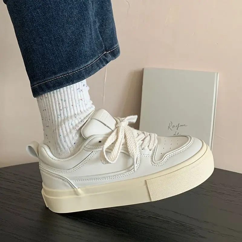 Baskets Coréennes Blanches à Plateforme pour Femme, Chaussures de dehors Décontractées en Toile, Lolita, Course à Pied, Tennis, Harajuku, Été