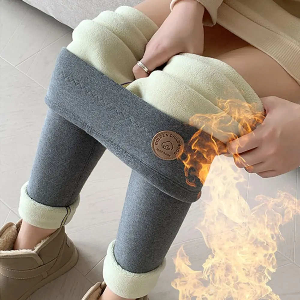 Moda listra feminina leggings outono inverno fino ajuste calças compridas engrossado cuecas quentes
