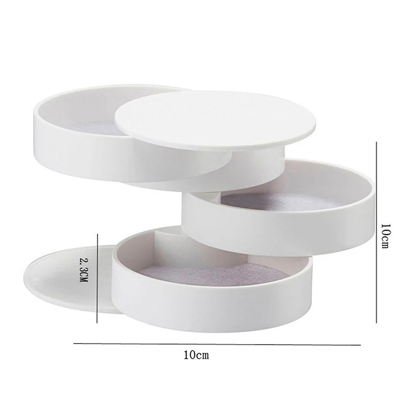 Rotating Multi-layer Desktop Storage Box Hair Accessories Jewelry Makeup BoxNWith Lid Dustproof Jewelry Box Jewelry Storage Box