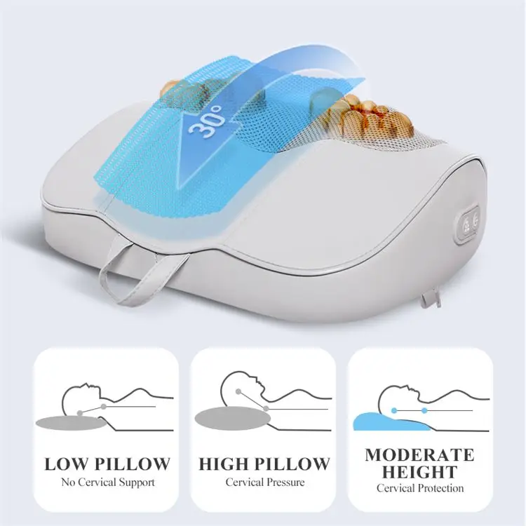 

Rechargeable Three in One Use Smart Travel Portable Heat Sleeping Vibration Neck Shoulder Massage Pillow