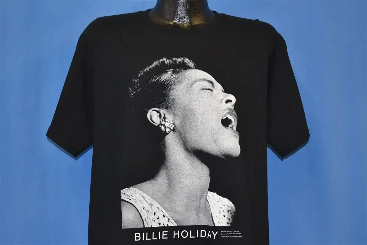 90s Billie Holiday Singing Portrait Swing Jazz Blues Music T-shirt