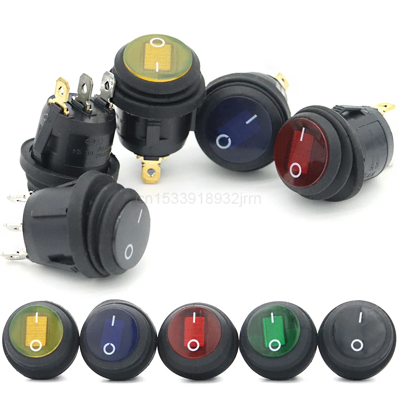 

1Pcs KCD1 Mini Circular Waterproof Rocker Switch 3Pin ON/OFF Electrical Equipment With Lighting Power 12V 220V