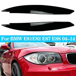 Gloss Black Car Front Headlight Eyebrows Eyelid Lids Body Kits Sticker Trim for BMW 1 Series E81 E82 E87 E88 130i 118d 2004-2014