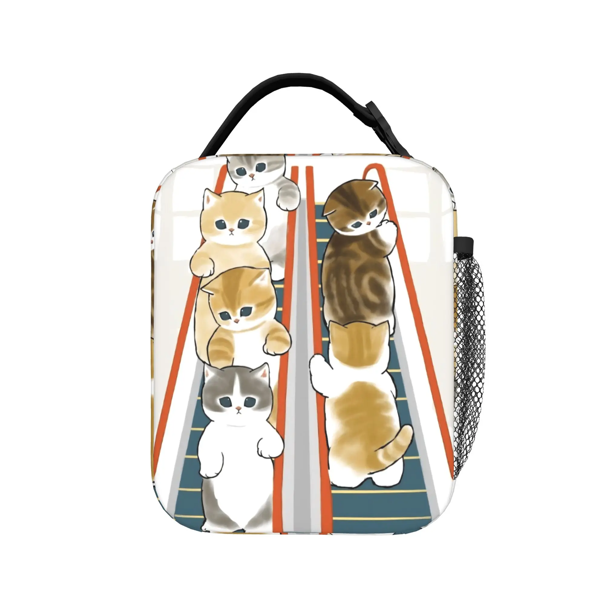 Sharks and kittens Lunch Bag For Girls  Print Lunch Box Fun School Cooler Bag Portable Waterproof Thermal Tote Handbags