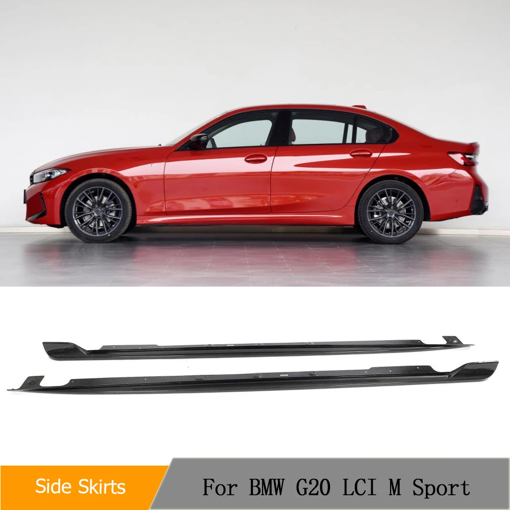 

Car Side Skirt Extension Rocker Plate Separator Spoiler for BMW 3 Series G20 G28 LCI M Sport 2022 2023 Dry Carbon Fiber Body Kit