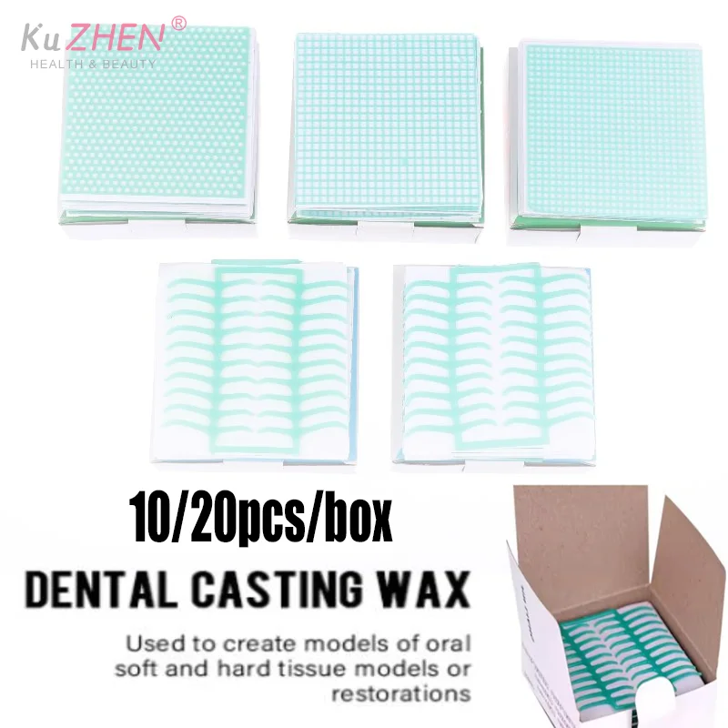 1 Box 10/20pcs  Dental Lab Wax Mesh Square Grid With Hole Shape Sheet For Cast Metal Partial Design Dental Laboratory Material