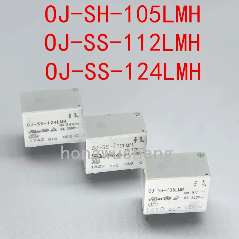 100% New 10pcs  OJ-SH-105LMH  5V  OJ-SS-112LMH  12V  OJ-SS-124LMH  24V  relay  8A  4pins