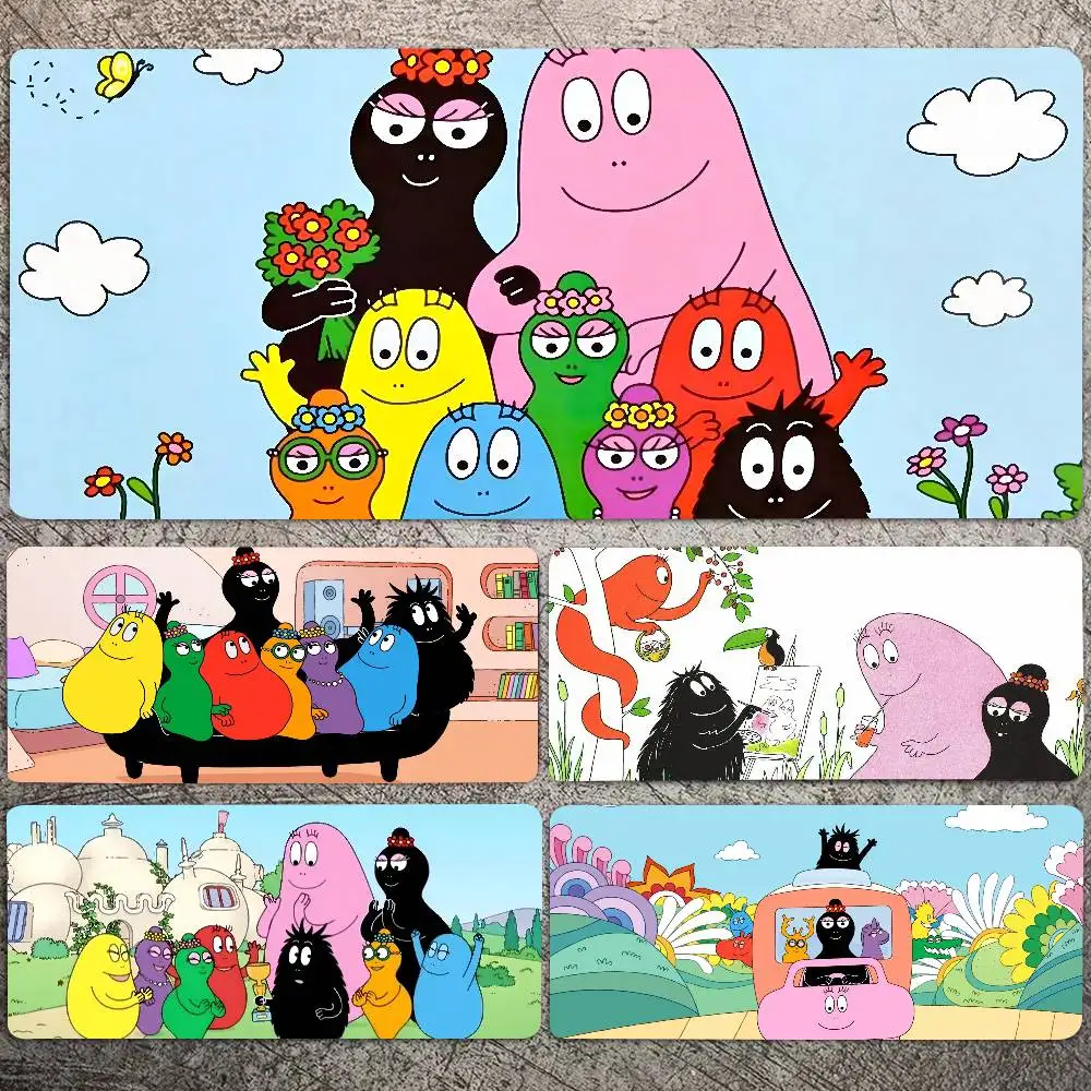 B-barbapapa Manga Cartoon Mousepad Non-slip Suitable For Office Computers Laptops E-sports Game Desk Mats XXL Keyboard