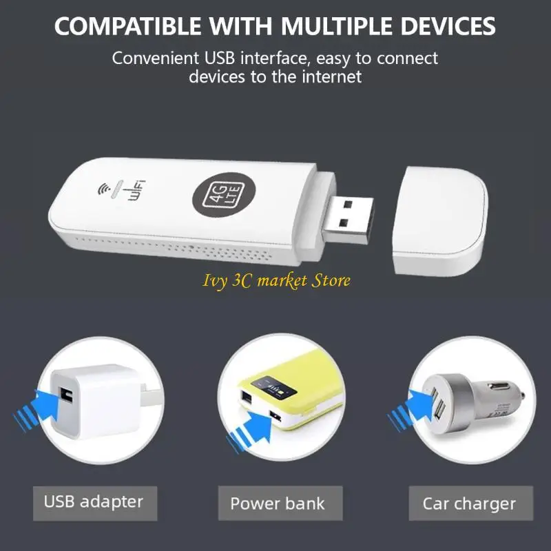 D7yc Unlockeds 150Mbps LTE USB WINGLE LTE 4G USB WiFi Modem DONGLE CAR WIFIルーター