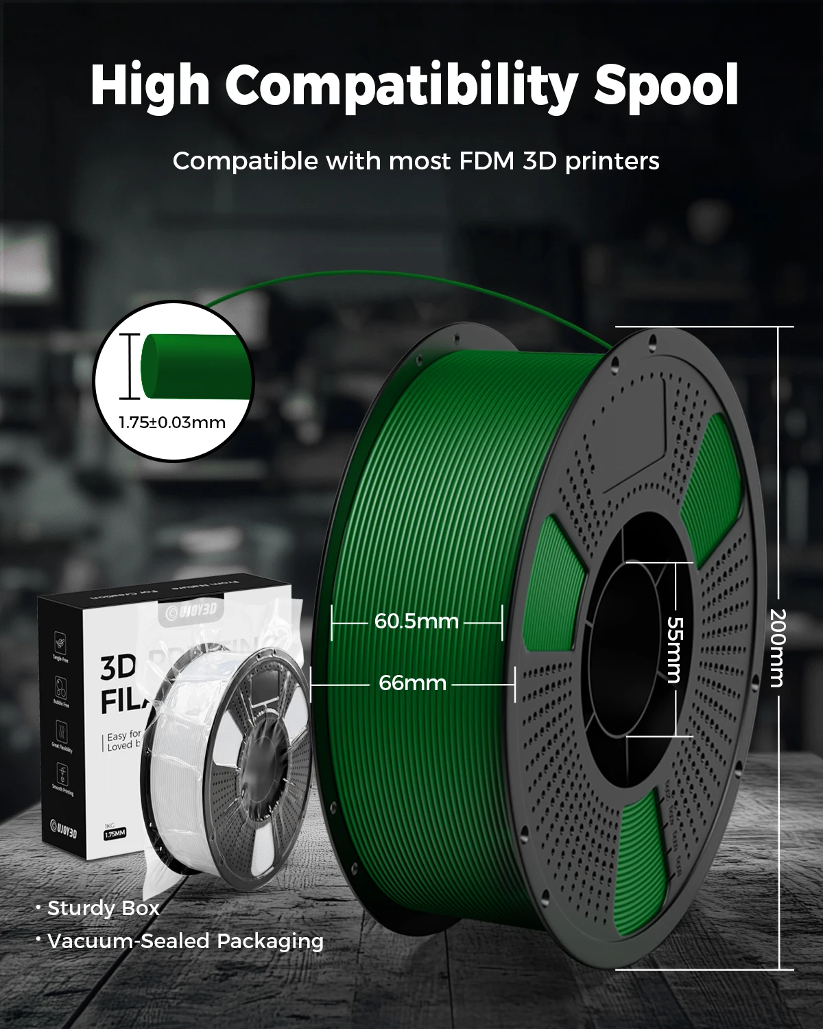 UJOY3D PLA+ HYPER Filament 5KG PLA PLUS 3D Printing Consumable 1.75mm Precise Diameter,No Clogging,Zero Bubbles,Eco-Friendly,High Toughness/Strength,Smooth Print,Strong Adhesion,Tangle-Free,Vacuum Sealed for FDM 3D Printer & 3D Pen,Free Shipping gallery 4