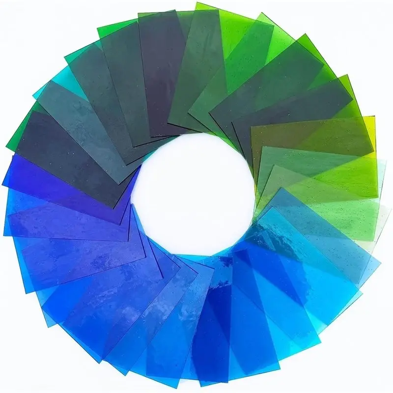 [ABFI!】 For Mosaics, Suncatchers& DIY Crafts 24 Sheets Transparent Stained Glass- Smooth Art Glass 6 X 4 Inch