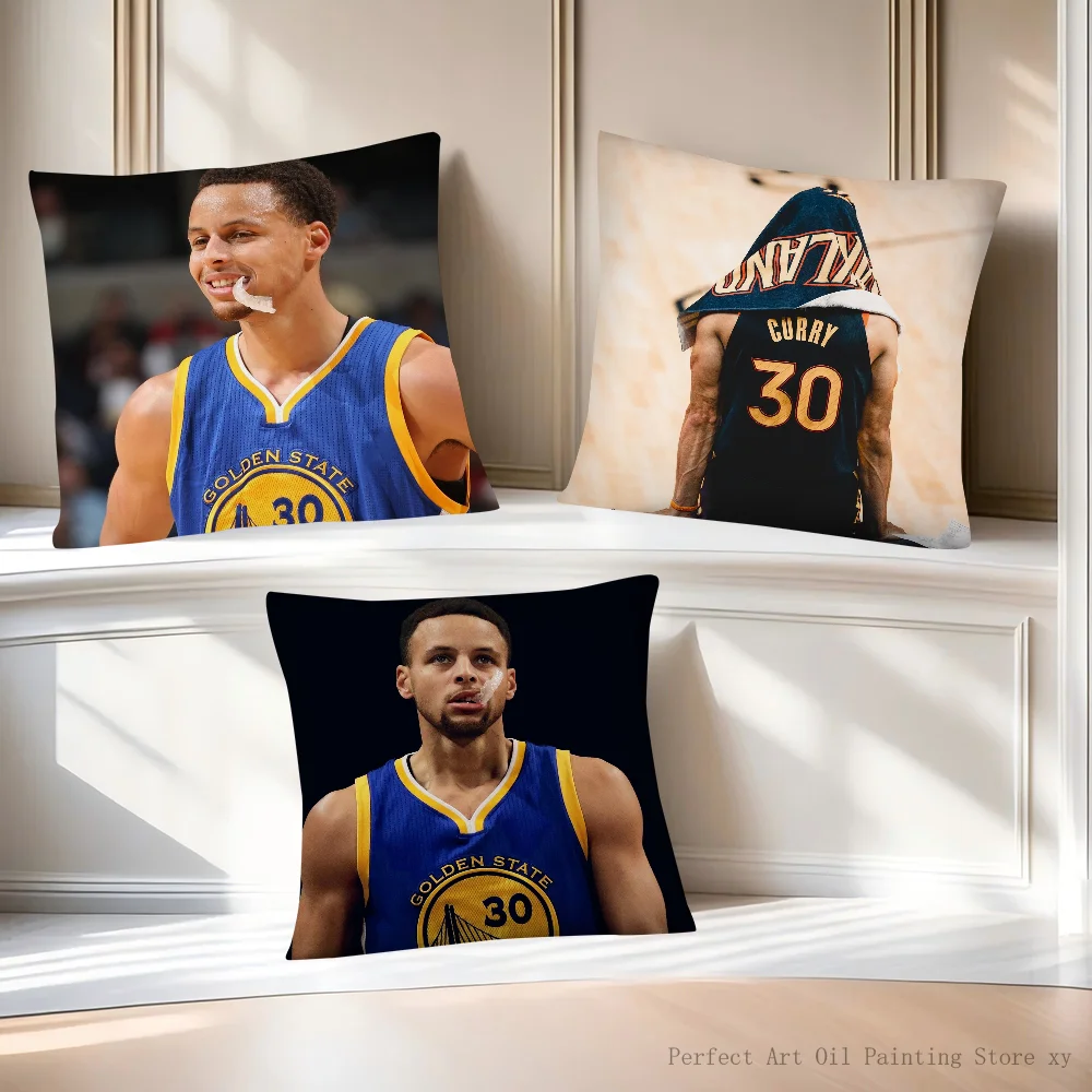 Basketball Player Pillow Case Square Pillow Cushion Cover Bedroom Sofa Room Decoration Casual S-Stephen C-Curry Pillow Cover