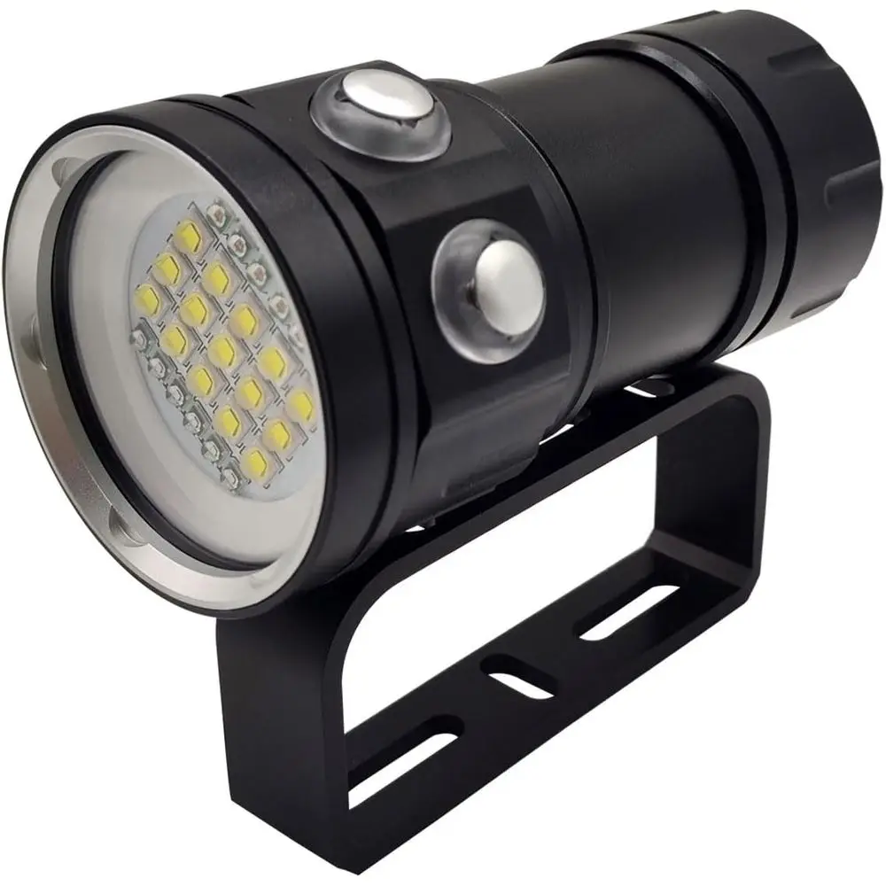 

Diving lashlight, 18000 Lumen IPX8 Waterproo Dive Light 100M Underwater LED Submersible Torch 120 Degree Wide Beam Angle With 3