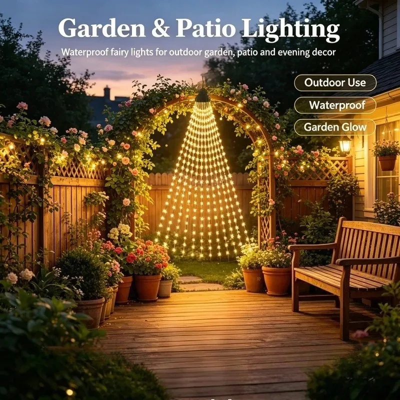 Waterproof USB LED String Lights, 8 Lighting Modes for Christmas Tree Wedding Garden Holiday Decor view 6