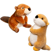 New Simulation Beaver Plush Doll Cute Fluffy Sitting Marmot Groundhog Toy For Kids Adorable Birthday Gift Doll