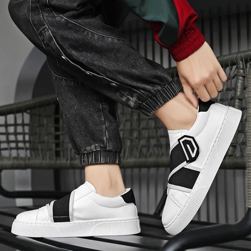 Heren Gevulkaniseerde Schoenen Outdoor Mans Sneakers Nieuwe Sport Platform Sneaker Voor Heren Trendy All-Match Mode Witte Schoen Vier Seizoenen