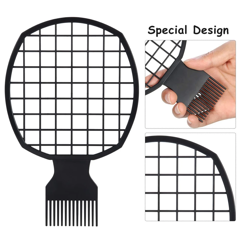 4PCS hair and perm tool set includes: perforated sponge, sponge gloves, perm mesh comb, and steel needle insertion comb