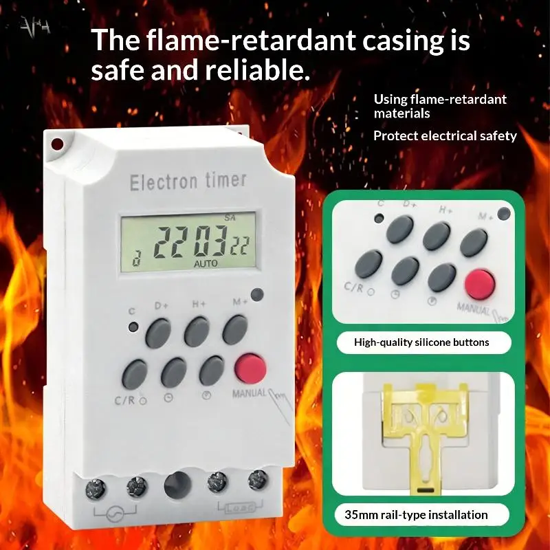 New 16 ON/OFF 220V 30A Second Setting Digital Timer Switch 24hr 7 Days Weekly Programmable Time Relay Voltage Output