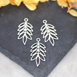 3pcs Stainless Steel Charms Tassels Ear of Wheat Leaf Pendant Fit Earrings Necklace Women Jewelry Making Craft diy Accessories