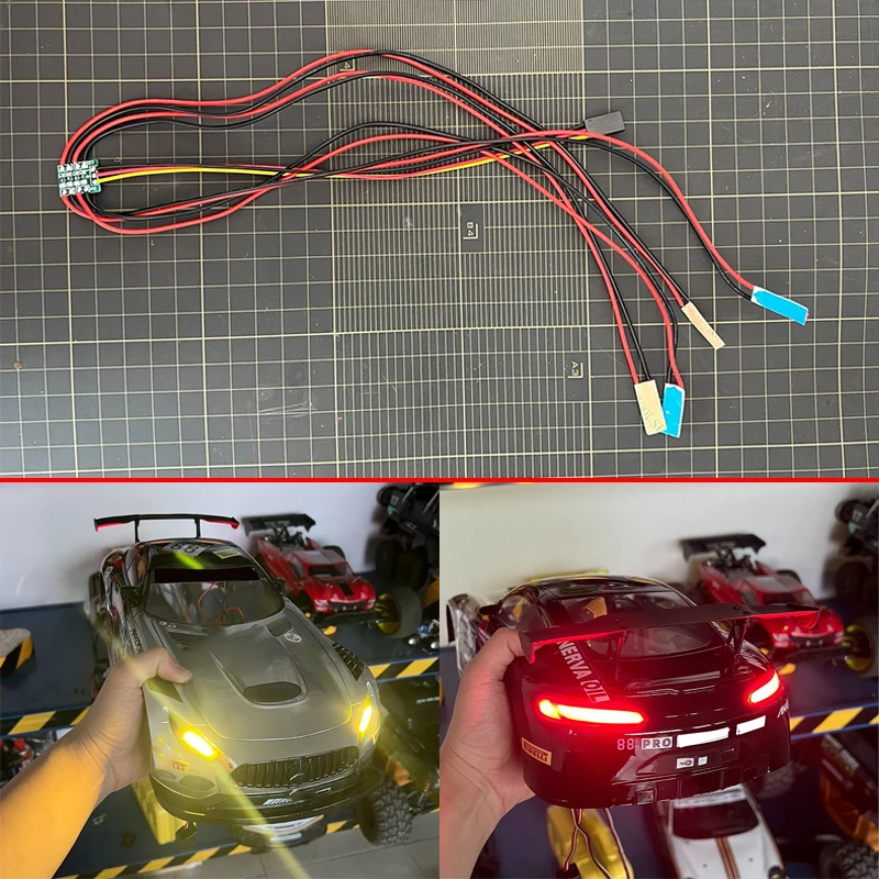 

1 Set of LED Patch Lights Always on Light Set Headlights Taillights for 1/8 1/10 1/12 1/14 RC Crawler Car Traxxas TRX4 DIY Parts