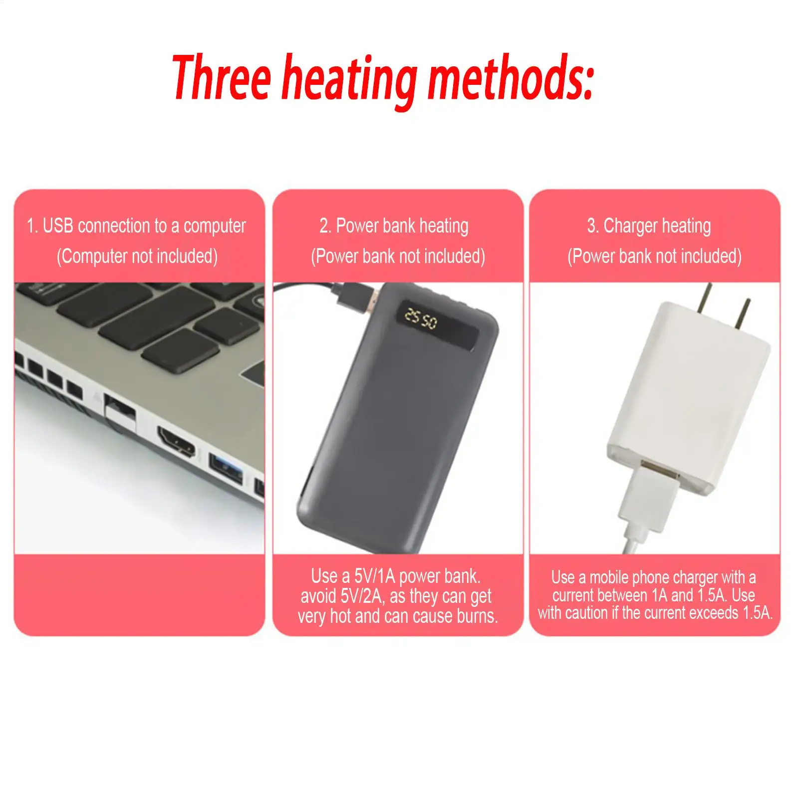 USB-Heizung, Ski, Snowboarden, Fäustling, Bildschirm, Touch, kaltes Wetter, thermische beheizte Handschuhe für Sport, Outdoor, Wandern, Radfahren, Arbeiten