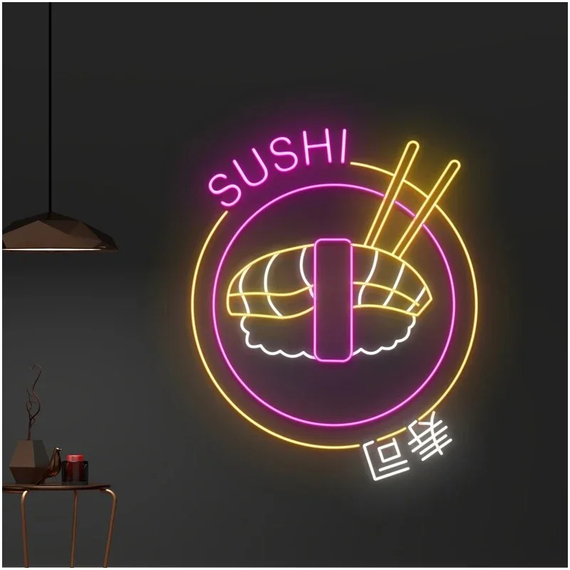 Sushi Neon Sign Led Ramen Restaurant Neon Light ,Custom LED Neon Sign for Japanese Food Business Store Wall Hanging Decor