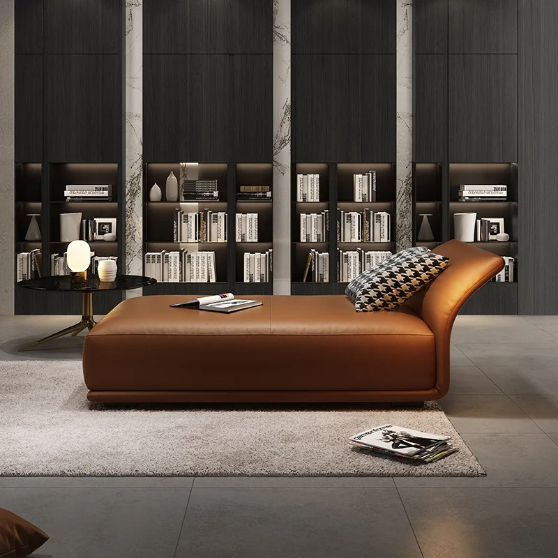 chaise longue modern minimalist master bedroom living room leisure soft collapsed solid wood