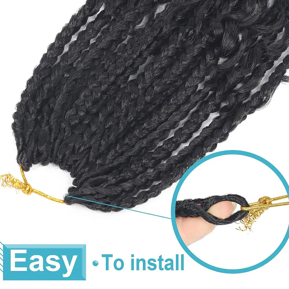 Goddess Bohemian Crochet Hair 14 8Packs Crochet Boho Braids Box Braids With Curly Ends Synthetic Crochet Hair For Black Women