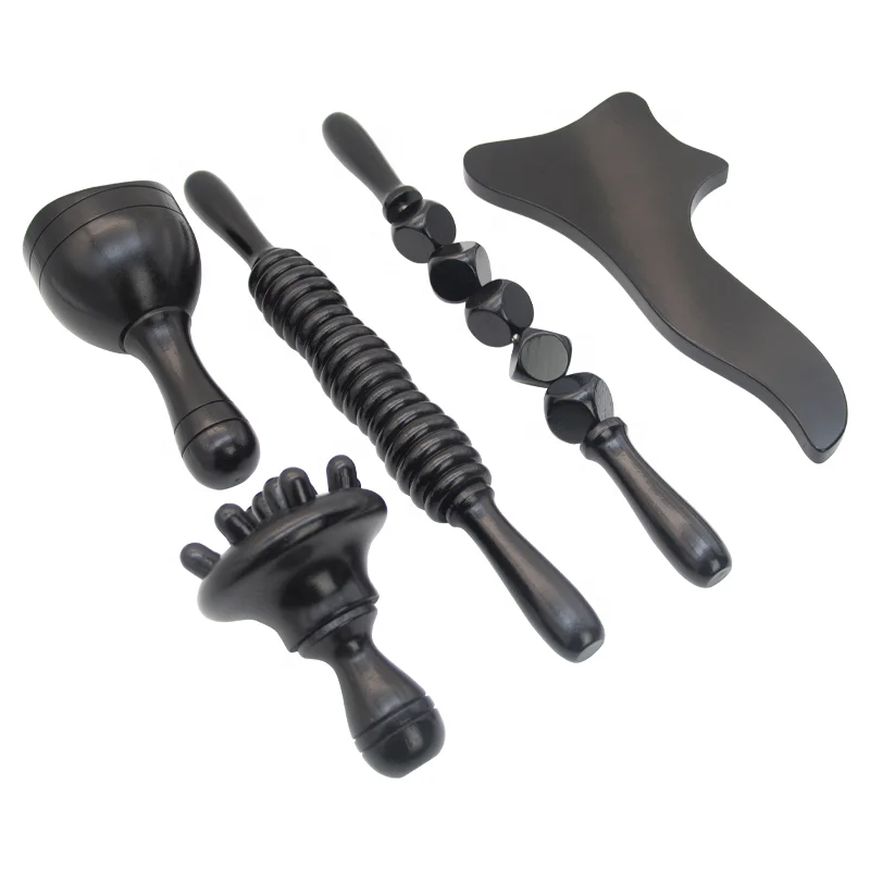 5‑In‑1 Maderotherapy Massage Tool Kit Wooden Roller Sculpting Tools Spa Beautician Body Relax Educational Accessory