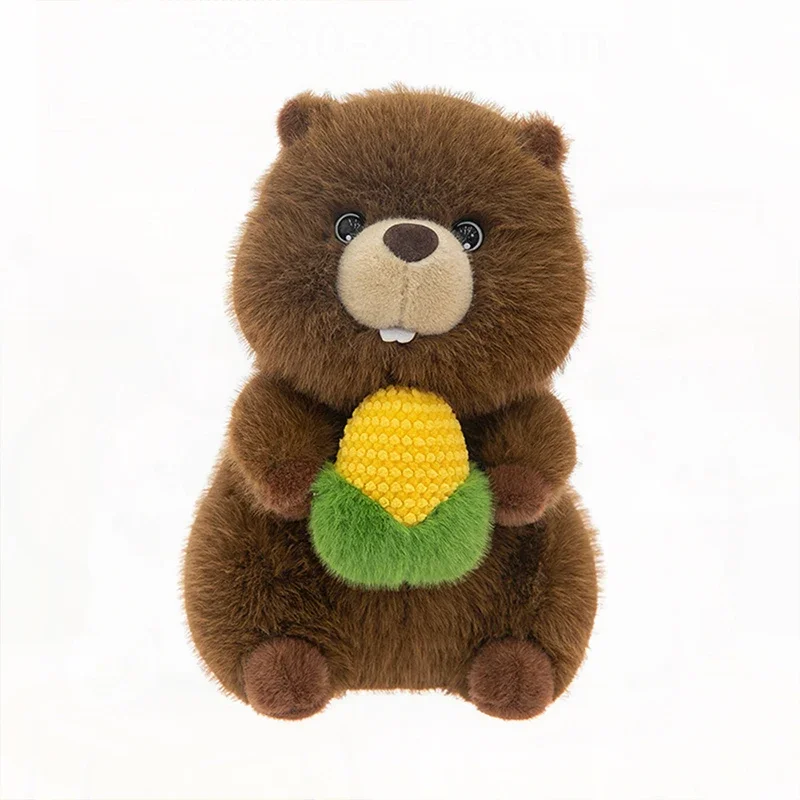 

Kawaii Marmot Plush Toy Holding Corn Apple Cute Stuffed Plaything For Kids Birthday Gift Soft Cuddly Animal Plushie For Children