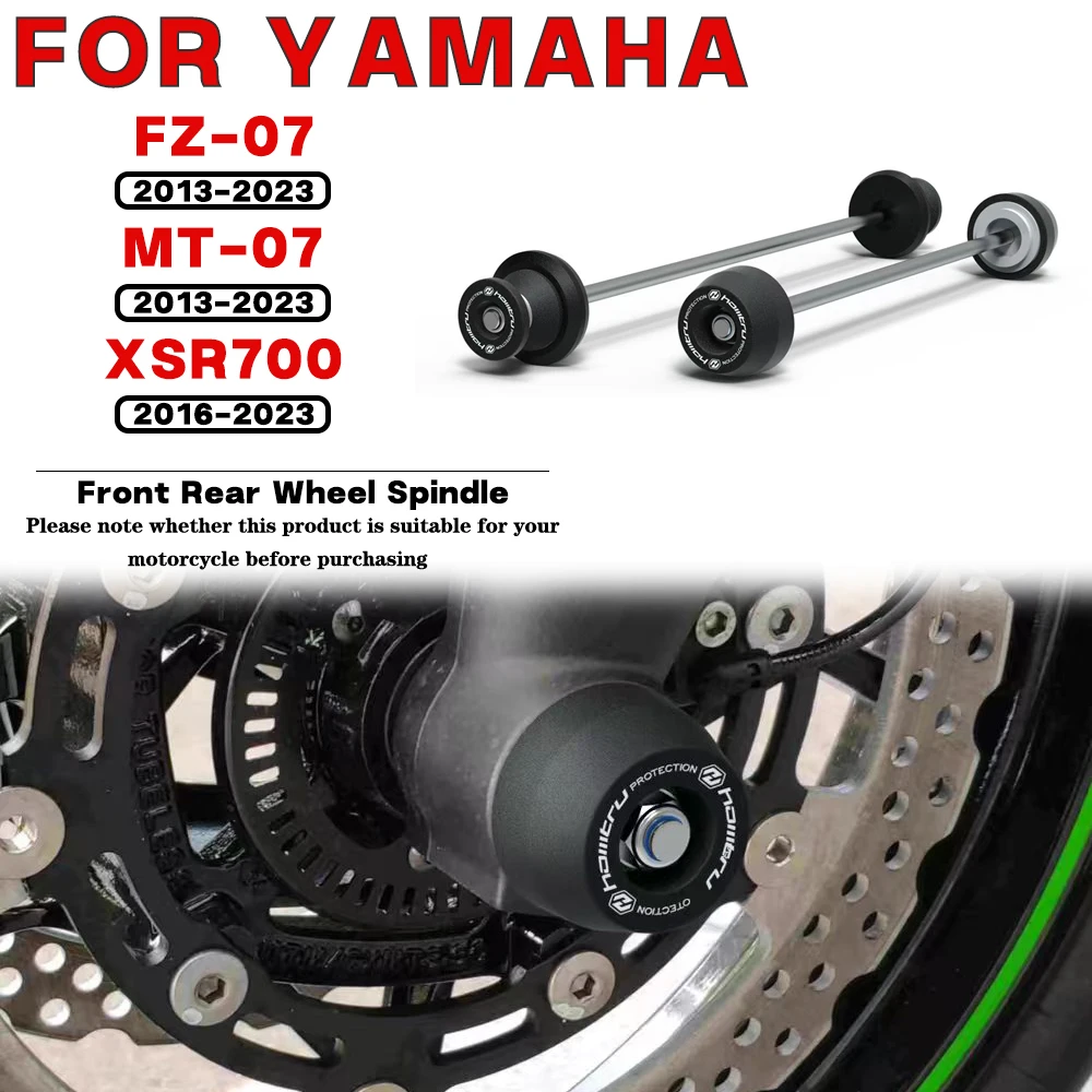 

For YAMAHA MT-07 FZ-07 XSR700 2013 2014 2015 2016 2017 2018-2023 Motorcycle Front Rear Wheel Spindle Crash landing Protection