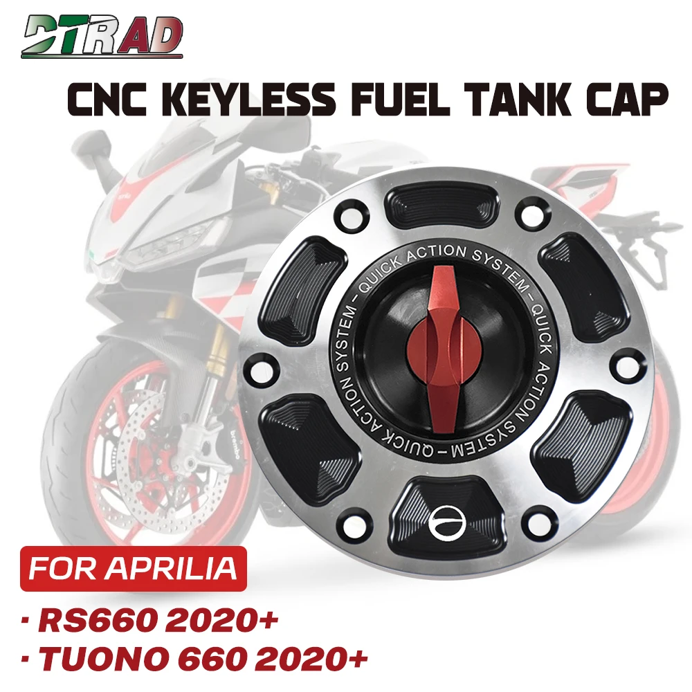 RS 660 Motorcycle CNC Keyless Fuel Tank Cap For Aprilia RS660 / Tuono 660 2020-2025 2024 Quick Release Gas Tank Oil Petrol Cover