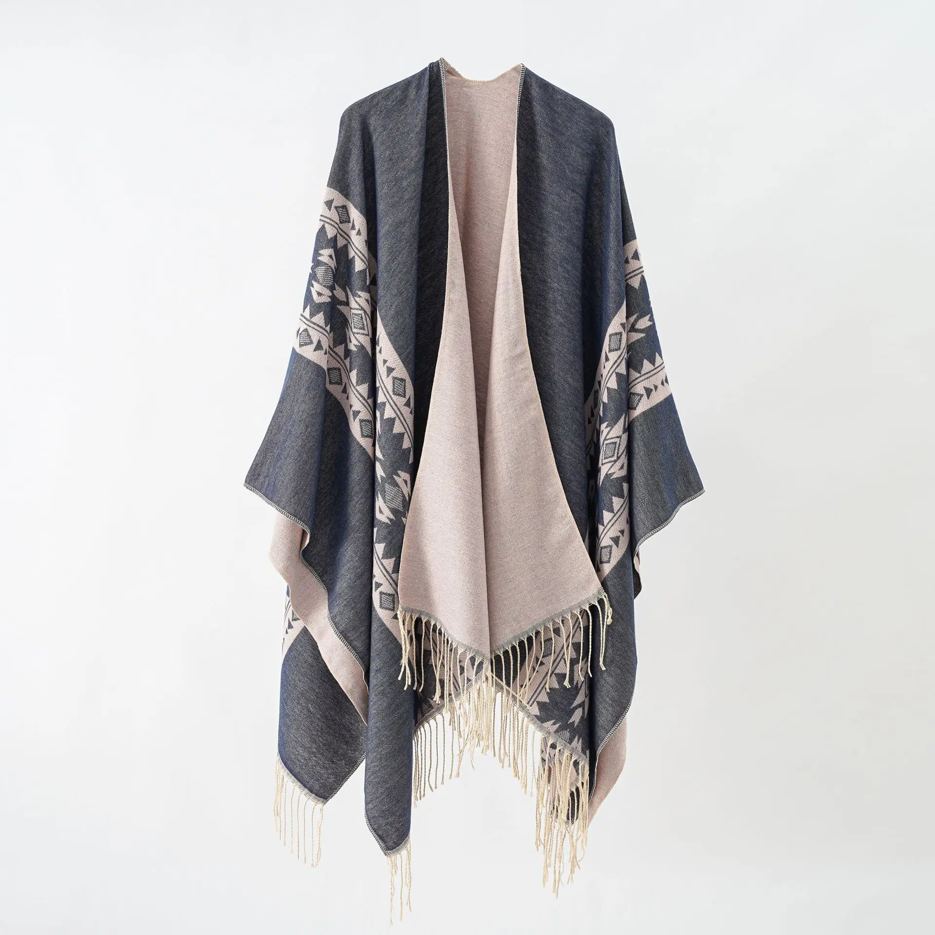 New European and n street hot imitation cashmere scarf split thickened autumn and winter shawl cape