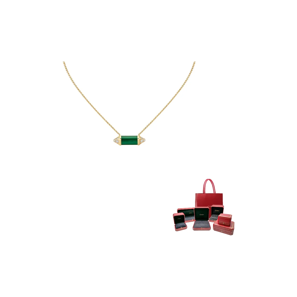 CARTIER Les Berlingots De Cartier Collection 18K Gold Diamond Necklaces Unisex B7224783