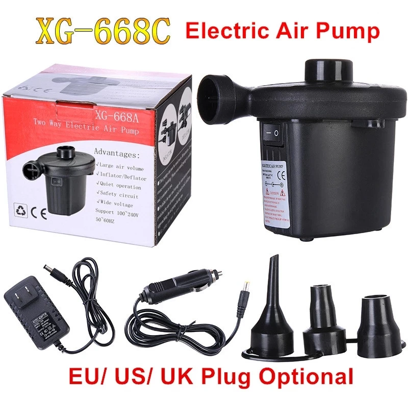 12V Inflatable Pump Electric Air Mattress Camping Pump Air Compressor Portable Inflator Air Pump For Home Boat EU US UK Plug