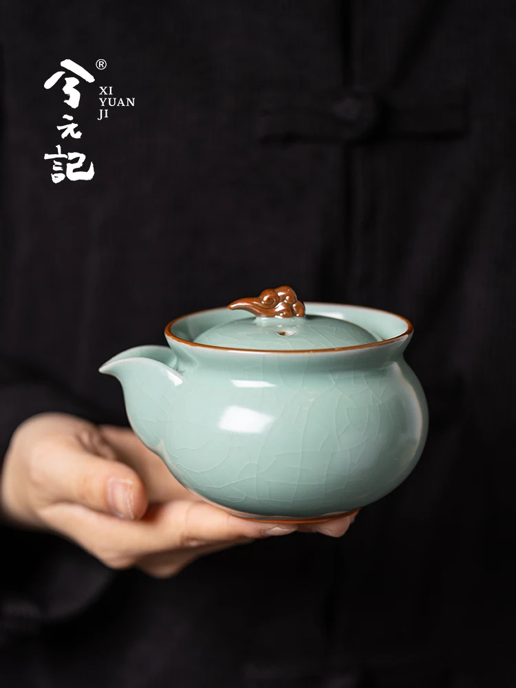 Azure Ru Ware Pot Cover Teacup Single Anti-Scald Tea Making Kung Fu Teaware Household High-End Bowl