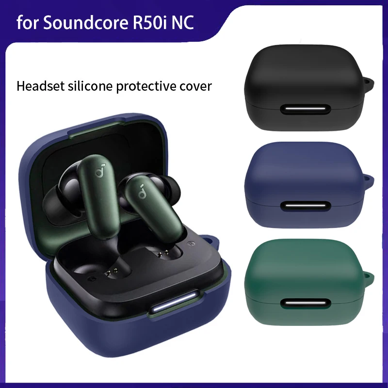 

for Soundcore R50i NC Case Silicone Earphone Cases for Anker Soundcore R50i NC Protective Sleeve Cover Funda Carabiner Coque
