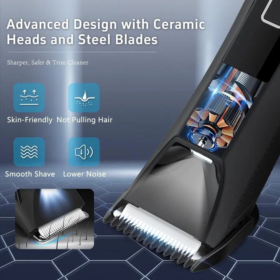ماكينة تشذيب للرجال ماكينة حلاقة لاسلكية ومقصات حلاقة 3 في 1 للرجال مقاومة للماء والرطب والجاف مع قفل للسفر، LED #5