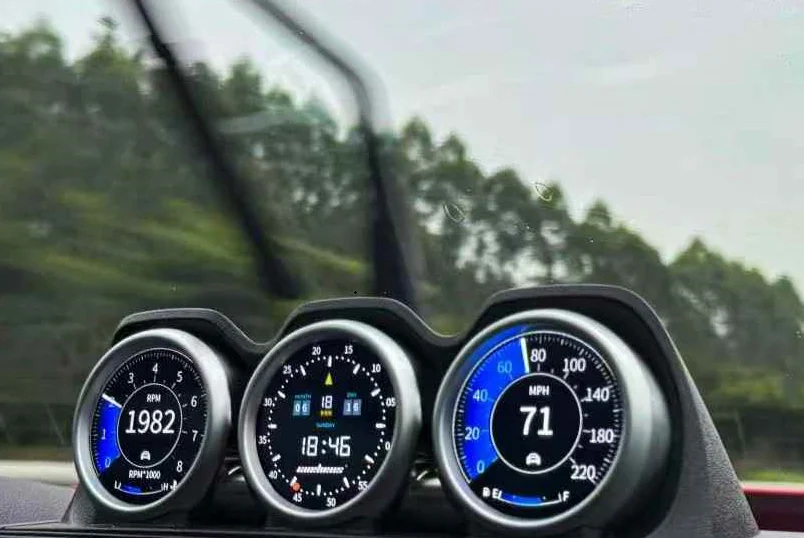 Original Car Interface Dial LCD Display For Ford F150 F-150 2015-2020 Raptor Center Triple Meter Screen Synchronized Data Color